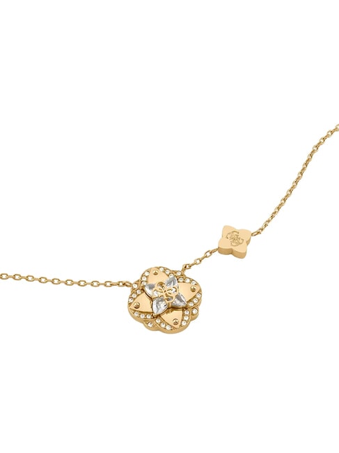 WILD FLOWER Collana con charm centrale a forma di cuore yellow gold - Collane