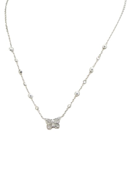 BORBOLETA Collana con ciondolo a farfalla SILVER - Collane