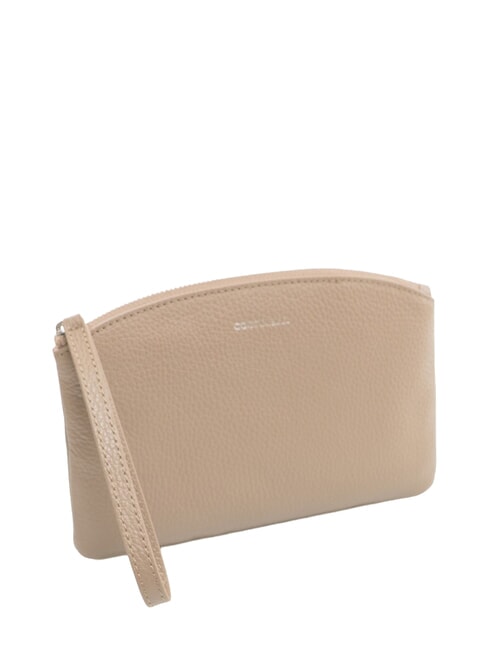 ROUNDED ENVELOPE Pochette in pelle warm taupe - Borse Donna