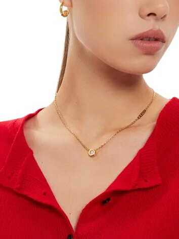 STYLISH GUESS Collana, forma moneta con logo yellow gold - Collane