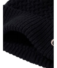 GUESS KNITTED Cappello con risvolto e logo a lato NERO - Cappelli - 4