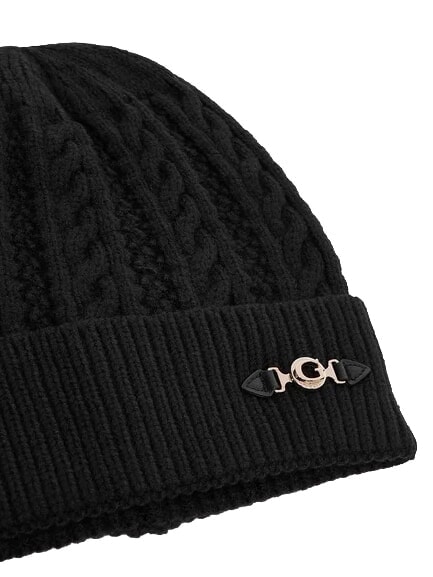 FRANCES KNITTED Cappello con risvolto, in maglia NERO - Cappelli