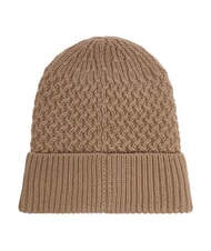GUESS KNITTED Cappello con risvolto e logo a lato BEIGE - Cappelli - 2