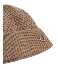 GUESS KNITTED Cappello con risvolto e logo a lato BEIGE - Cappelli - 3