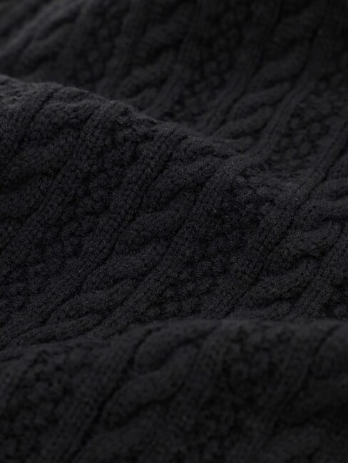 FRANCES KNITTED Sciarpa con lavorazione a treccia NERO - Sciarpe