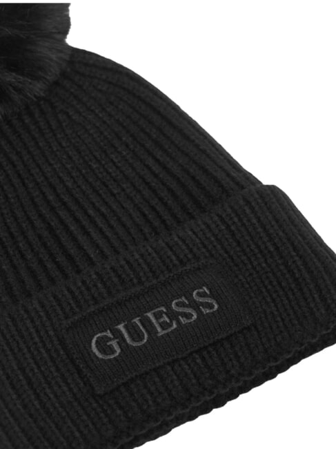 AMORETTE KNITTED Cappello con pon pon NERO - Cappelli