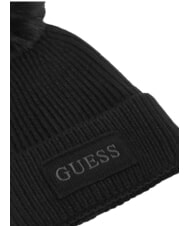 GUESS AMORETTE KNITTED Cappello con pon pon NERO - Cappelli - 3