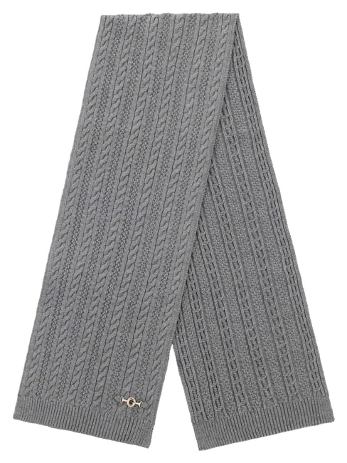 FRANCES KNITTED Sciarpa con lavorazione a treccia grey - Sciarpe