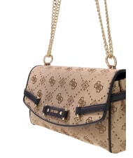 GUESS DOROTHY Borsa bauletto a tracolla latte logo/black - Borse Donna - 4