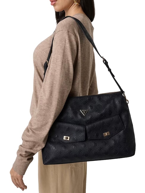 BLAKE Borsa a spalla, regolabile black logo - Borse Donna