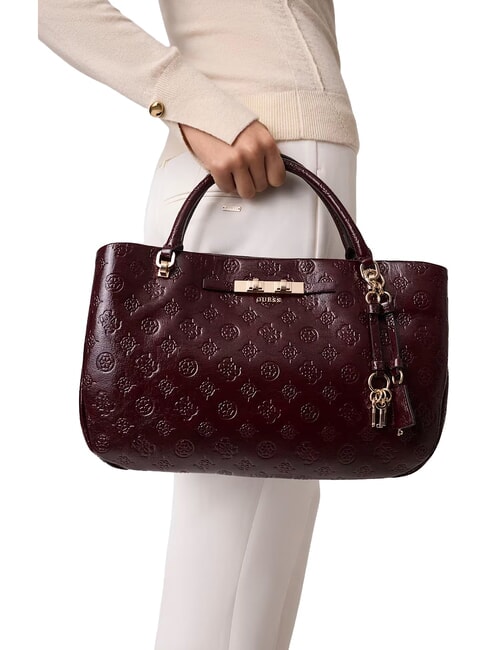 CARMELLA Borsa a mano, con tracolla burgundy logo - Borse Donna