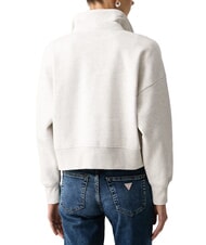 GUESS JEANS SCRIPT EMBRO NOTCH Felpa con colletto gj lt grey heather - Felpe Donna - 2