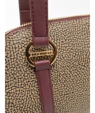 BORBONESE OUTLINE Borsa bauletto a spalla op naturale/merlot - Borse Donna - 3