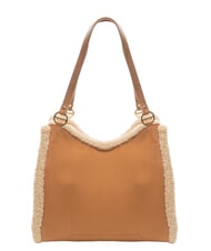 BORBONESE SUEDE LOGO Borsa shopping a spalla cuoio - Borse Donna - 4