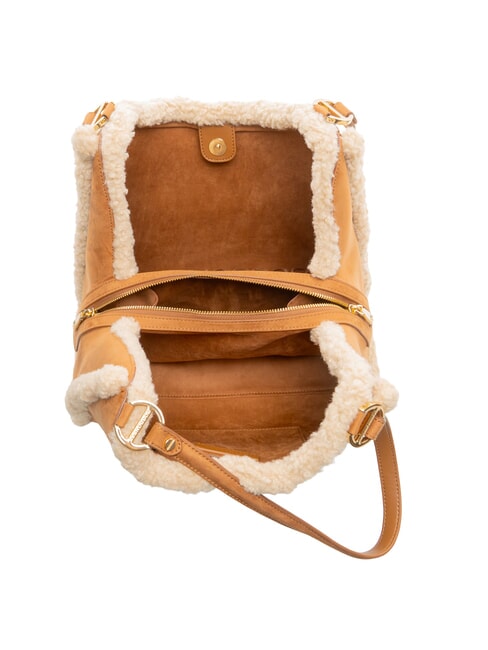 SUEDE LOGO Borsa shopping a spalla cuoio - Borse Donna