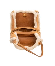 BORBONESE SUEDE LOGO Borsa shopping a spalla cuoio - Borse Donna - 5