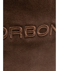 BORBONESE SUEDE LOGO Borsa shopping a mano testa moro - Borse Donna - 3