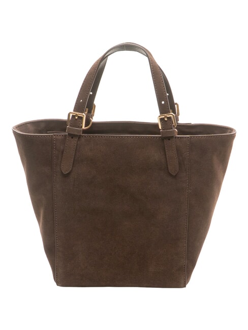 SUEDE LOGO Borsa shopping a mano testa moro - Borse Donna