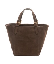 BORBONESE SUEDE LOGO Borsa shopping a mano testa moro - Borse Donna - 4