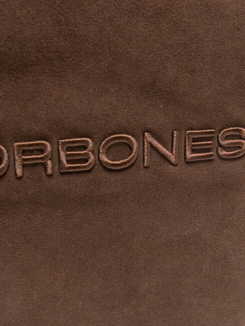 SUEDE LOGO Borsa shopping a spalla testa moro - Borse Donna