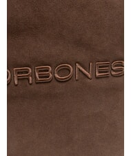 BORBONESE SUEDE LOGO Borsa shopping a spalla testa moro - Borse Donna - 3
