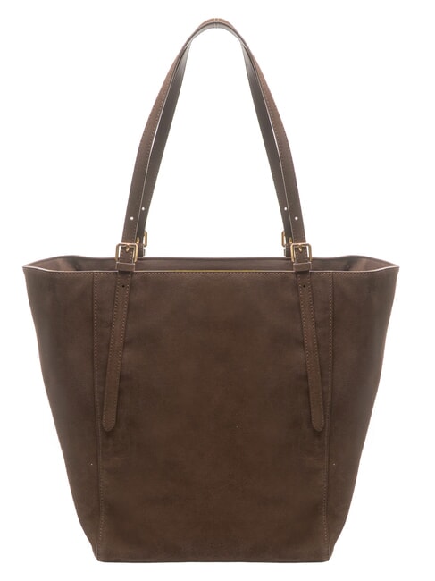 SUEDE LOGO Borsa shopping a spalla testa moro - Borse Donna
