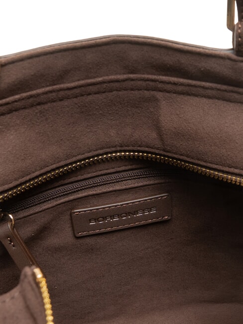 SUEDE LOGO Borsa shopping a spalla testa moro - Borse Donna
