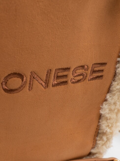 SUEDE LOGO Borsa shopping a mano, con tracolla cuoio - Borse Donna