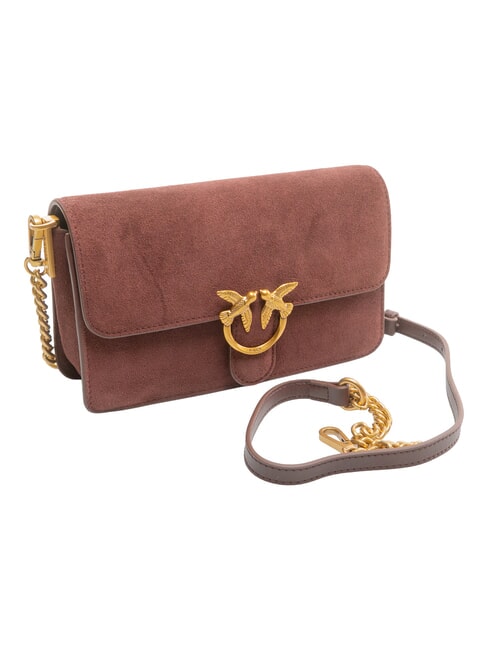 LOVE ONE SLOUCHY Borsa mini a tracolla, in pelle borgogna-antique gold - Borse Donna