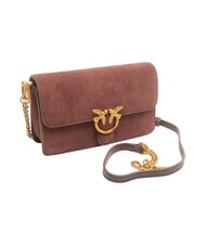 PINKO LOVE ONE SLOUCHY Borsa mini a tracolla, in pelle borgogna-antique gold - Borse Donna - 2