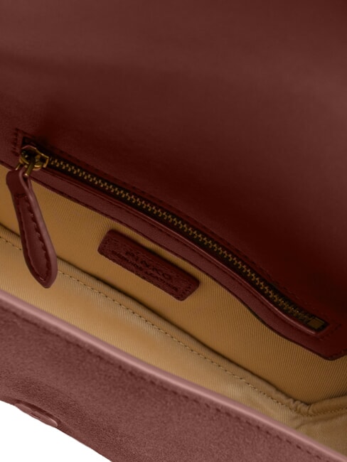 LOVE ONE SLOUCHY Borsa mini a tracolla, in pelle borgogna-antique gold - Borse Donna