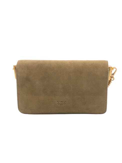LOVE ONE SLOUCHY Borsa mini a tracolla, in pelle verde oliva  scuro-antique gol - Borse Donna