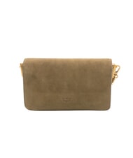 PINKO LOVE ONE SLOUCHY Borsa mini a tracolla, in pelle verde oliva  scuro-antique gol - Borse Donna - 3