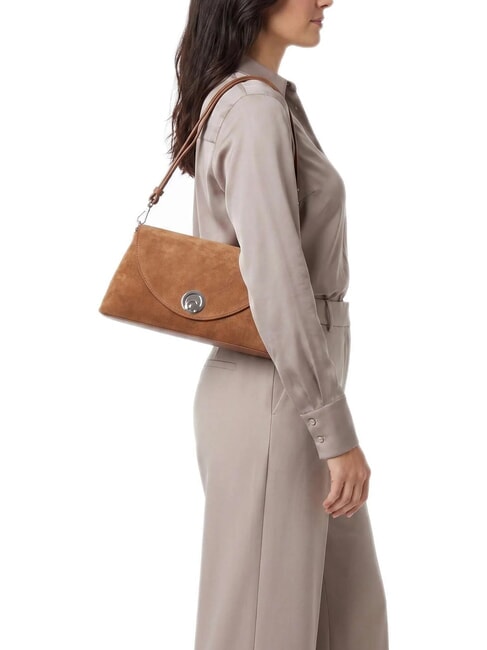 NIKLA SUEDE BIMATERIAL Borsa a spalla cognac - Borse Donna