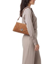 COCCINELLE NIKLA SUEDE BIMATERIAL Borsa a spalla cognac - Borse Donna - 2