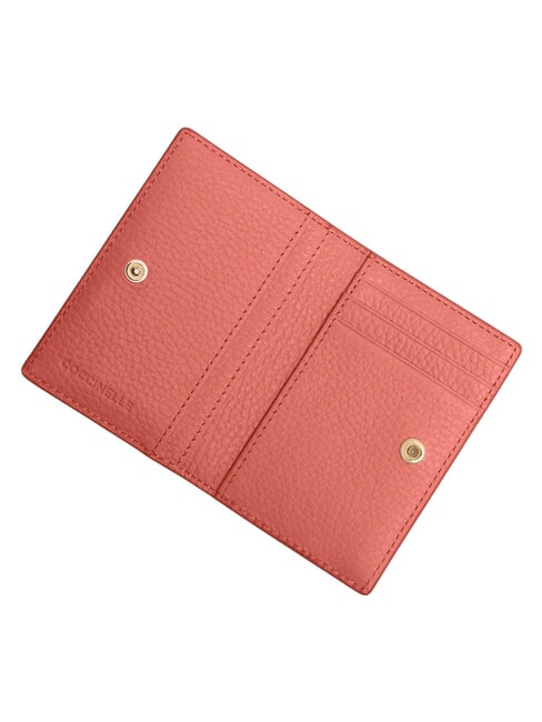 METALLIC SOFT Portafoglio verticale in pelle pink clay - Portafogli Donna
