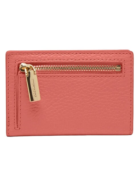 METALLIC SOFT Portafoglio verticale in pelle pink clay - Portafogli Donna