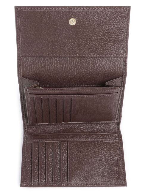 METALLIC SOFT Portafoglio bifold pelle martellata brunette - Portafogli Donna