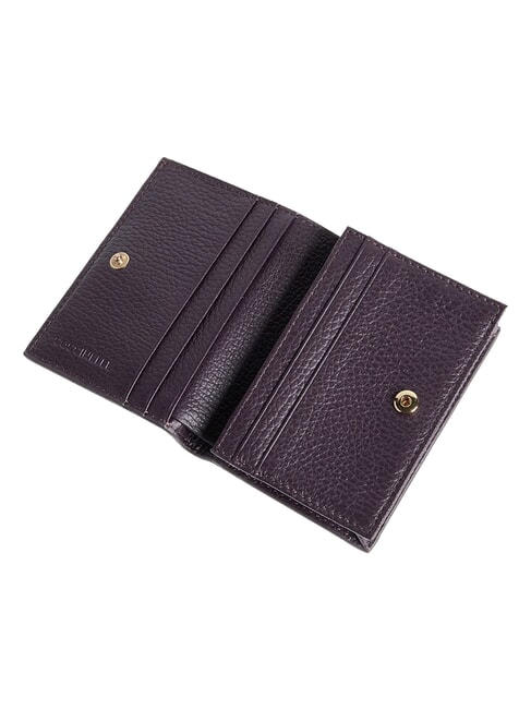 METALLIC SOFT Small leather wallet prune - Portafogli Donna