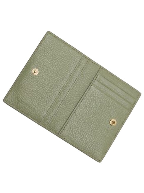 METALLIC SOFT Portafoglio verticale in pelle greenery - Portafogli Donna