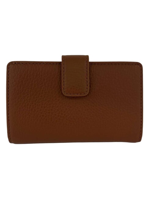 METALLIC SOFT Portafoglio in pelle martellata cognac - Portafogli Donna
