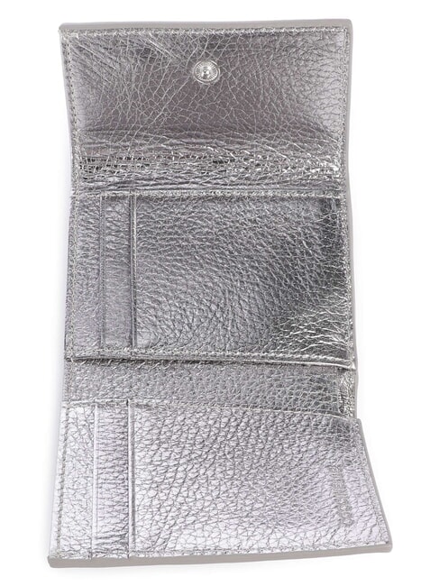 METALLIC SOFT Portafoglio in pelle martellata steel - Portafogli Donna