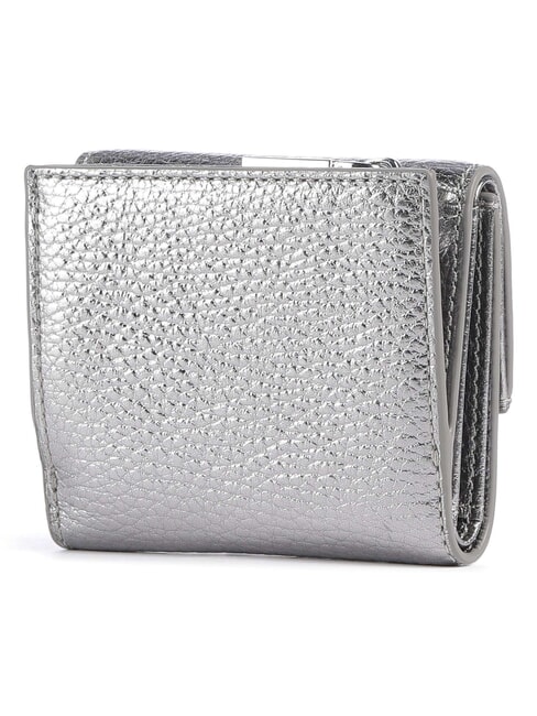 METALLIC SOFT Portafoglio in pelle martellata steel - Portafogli Donna
