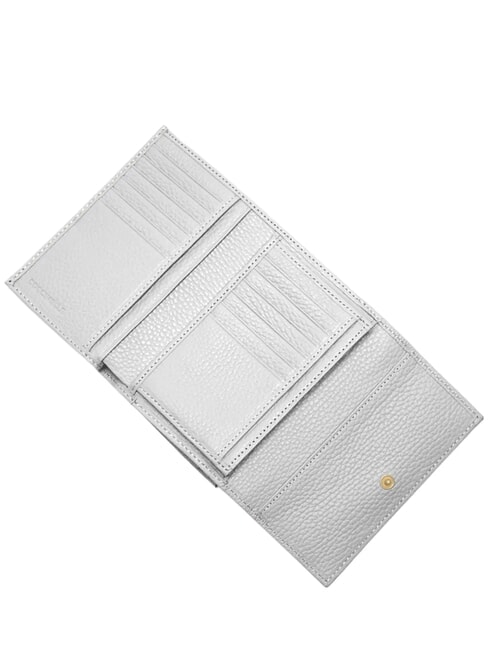 METALLIC SOFT Portafoglio bifold pelle martellata snow - Portafogli Donna