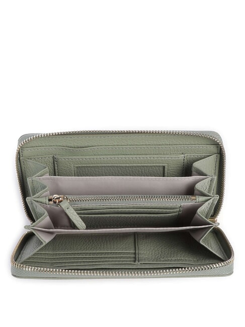 METALLIC SOFT Portafoglio zip pelle martellata greenery - Portafogli Donna