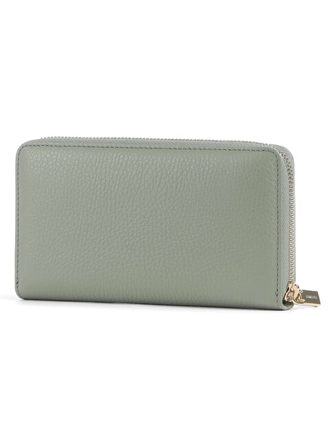 METALLIC SOFT Portafoglio zip pelle martellata greenery - Portafogli Donna