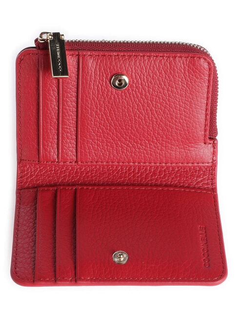 METALLIC SOFT Leather card holder ruby - Portafogli Donna