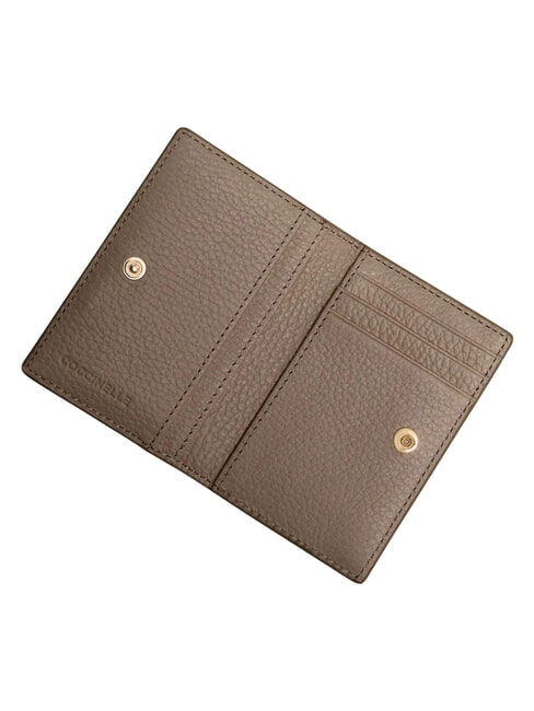 METALLIC SOFT Portafoglio verticale in pelle warm taupe - Portafogli Donna