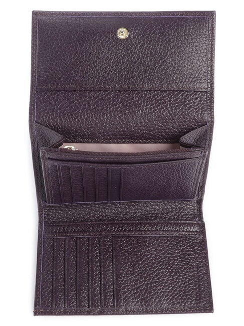 METALLIC SOFT Portafoglio bifold pelle martellata prune - Portafogli Donna