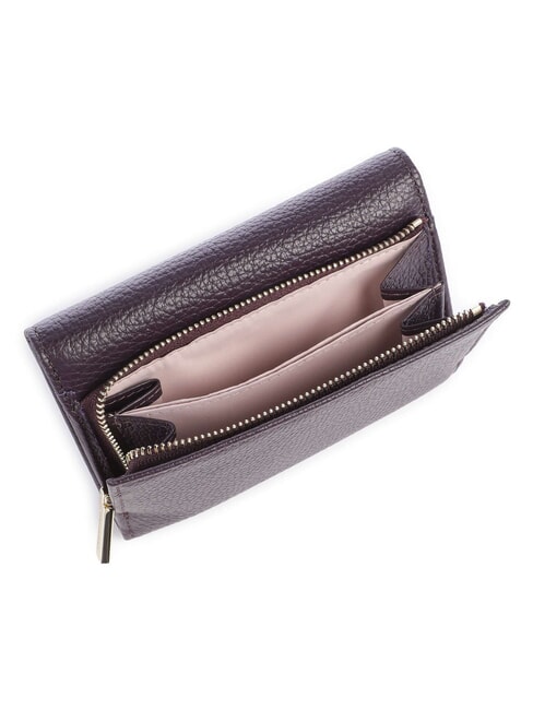 METALLIC SOFT Portafoglio bifold pelle martellata prune - Portafogli Donna